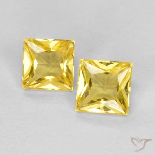 0.48ctw Natural Tuscany Yellow Sapphire, Square, VS