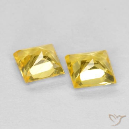 Sapphire Gemstones in 3.3 x 3.3 mm Size for Sale, Sapphire Stones in Tuscany Yellow Color