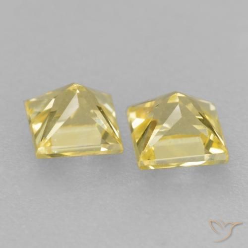 Sapphire Gemstones in 3 x 3 mm (calibrated) Size for Sale, Sapphire Stones in Tuscany Yellow Color
