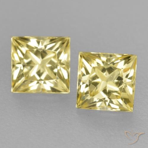 0.54ctw Natural Medium-Light Yellow Sapphire, Square, VVS-VS