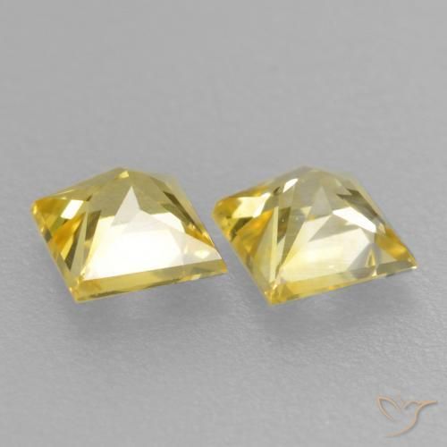 Sapphire Gemstones in 3 x 3 mm (calibrated) Size for Sale, Sapphire Stones in Medium Yellow Color