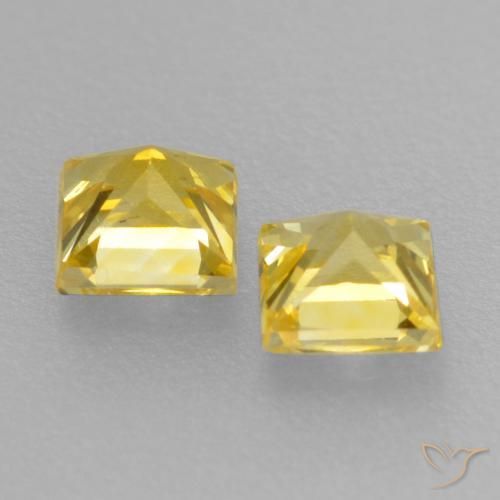 Sapphire Gemstones in 3 x 3 mm (calibrated) Size for Sale, Sapphire Stones in Medium Yellow Color