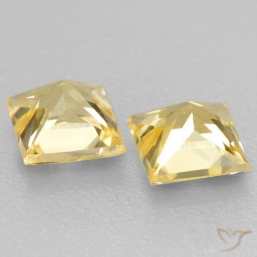 Sapphire Gemstones in 3.5 x 3.5 mm Size for Sale, Sapphire Stones in Tuscany Yellow Color
