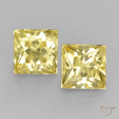0.34 ct Yellow Sapphire, 2.8 x 2.8 mm Princess Cut From Tanzania, Photo A
