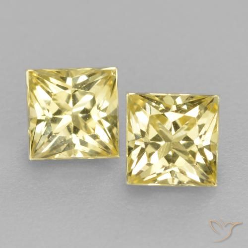 0.46 ct Loose Yellow Sapphire, 3.1 x 3.1 mm Princess Cut From Tanzania, Photo A