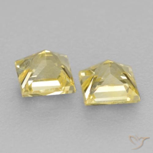 Sapphire Gemstones in 3 x 3 mm (calibrated) Size for Sale, Sapphire Stones in Medium-Light Yellow Color