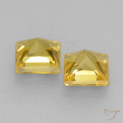 Sapphire Gemstones in 3 x 3 mm (calibrated) Size for Sale, Sapphire Stones in Tuscany Yellow Color