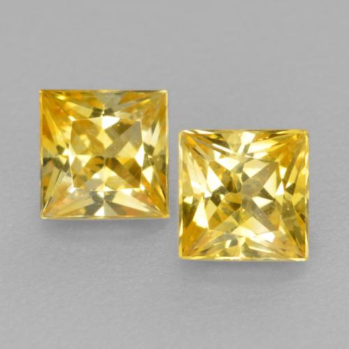 Medium Yellow Saphir Edelstein - 0.2ct Prinzess-Schliff (ID: 559436)