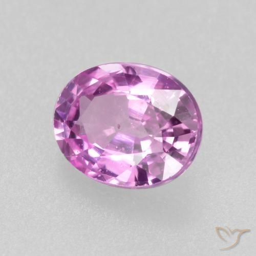 0.45 ct Purple Sapphire Stone, Natural Sapphire in Oval Facet Shape for Sale