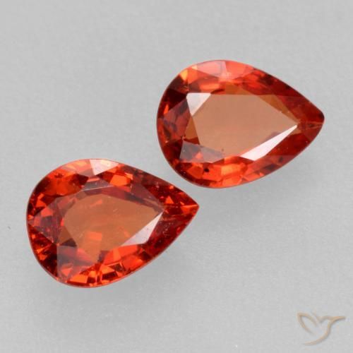 0.75 ctw Red Sapphire Stones, Natural Sapphire in Pear Facet Shape for Sale