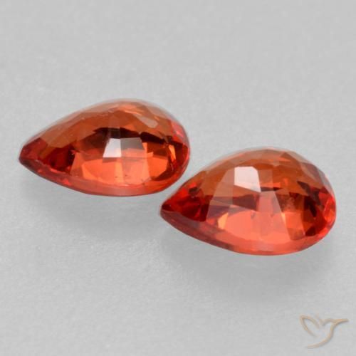 Sapphire Gemstones in 5.1 x 3.8 mm Size for Sale, Sapphire Stones in Fire Red Color