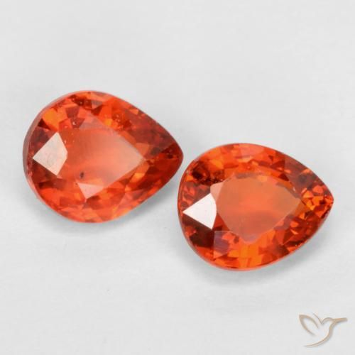 0.92 ctw Red Sapphire Stones, Natural Sapphire in Pear Facet Shape for Sale