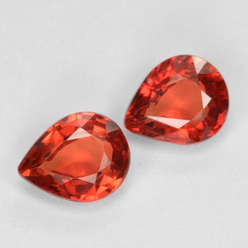 Bright Crimson Red Saphir Edelstein - 0.4ct Birnen Schliff (ID: 560437)
