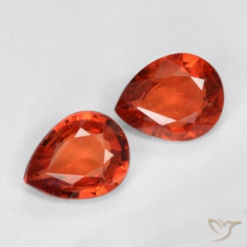 0.61 ct Loose Orange Sapphire, 4.9 x 3.9 mm Pear Cut From Tanzania, Photo A
