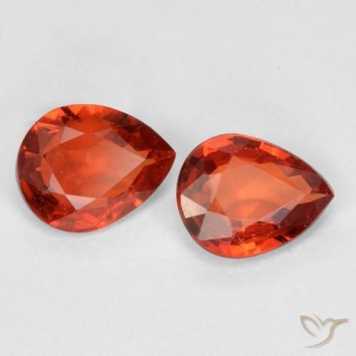 0.61 ctw Red Sapphire Stones, Natural Sapphire in Pear Facet Shape for Sale