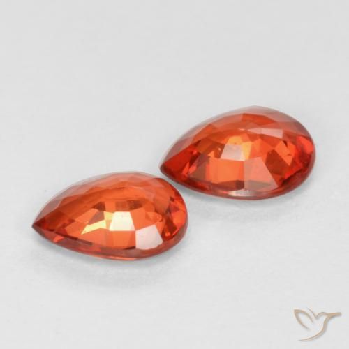 Sapphire Gemstones in 4.9 x 3.9 mm Size for Sale, Sapphire Stones in Bright Crimson Red Color