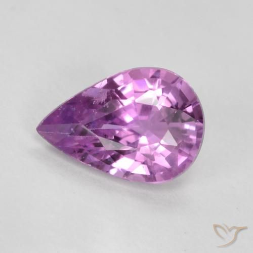 0.42 ct Loose Purple Sapphire, 5.8 x 4 mm Pear Cut From Tanzania, Photo A