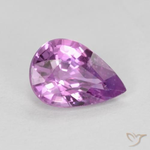 0.42 ct Purple Sapphire Stone, Natural Sapphire in Pear Facet Shape for Sale