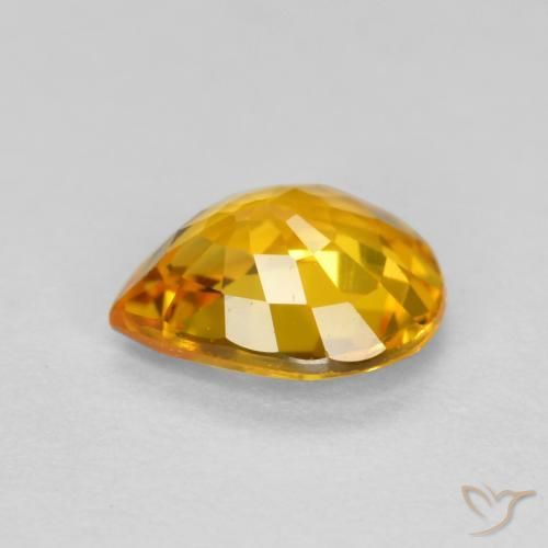 Sapphire Gemstone in 6.2 x 5.2 mm Size for Sale, Sapphire Stone in Golden Orange Color