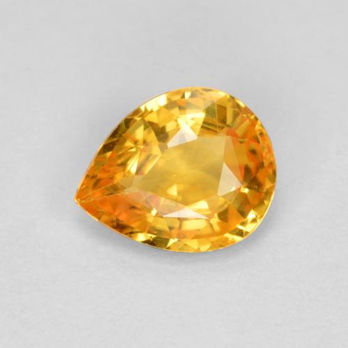 Dark Orange-Gold Saphir Edelstein - 0.6ct Birnen Schliff (ID: 560898)