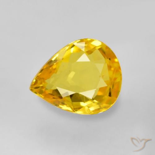 0.64ct Natural Medium Golden Sapphire, Pear Shape, VS