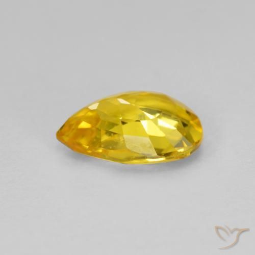 Sapphire Gemstone in 6.1 x 5 mm Size for Sale, Sapphire Stone in Medium Golden Color