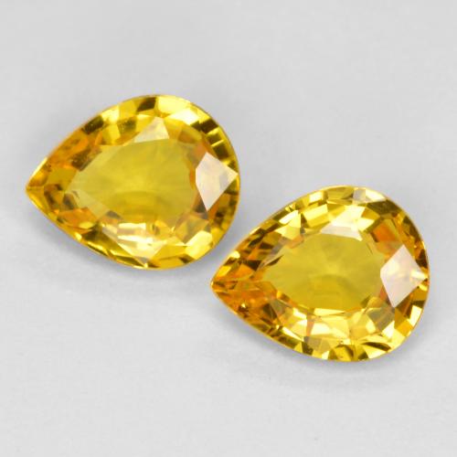 金色 蓝宝石 Gem - 0.6ct 梨形切面 (ID: 560904)