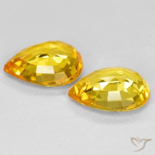 Sapphire Gemstones in 6.2 x 5 mm Size for Sale, Sapphire Stones in Golden Color