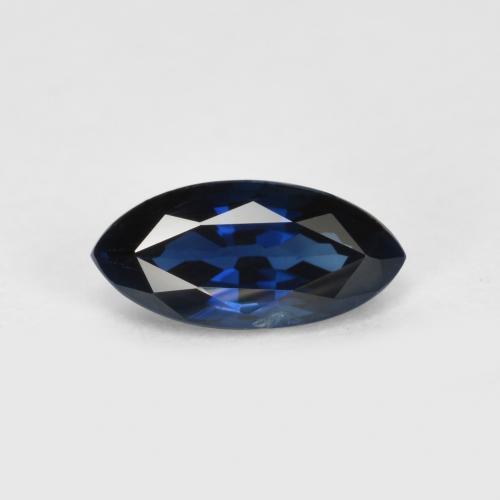 Dark Blue Sapphire Gem - 0.6ct Marquise Facet (ID: 561039)