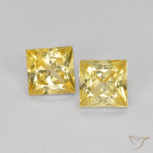 0.49ctw Natural Tuscany Yellow Sapphire, Square, VS