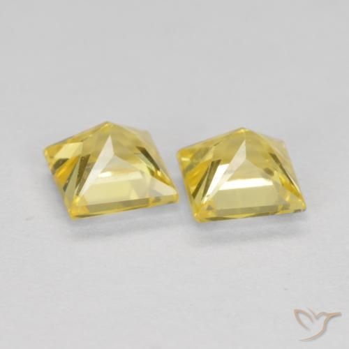 Sapphire Gemstones in 3.7 x 3.7 mm Size for Sale, Sapphire Stones in Medium Yellow Color