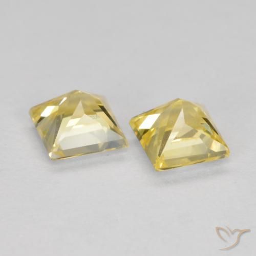 Sapphire Gemstones in 3.6 x 3.6 mm Size for Sale, Sapphire Stones in Tuscany Yellow Color