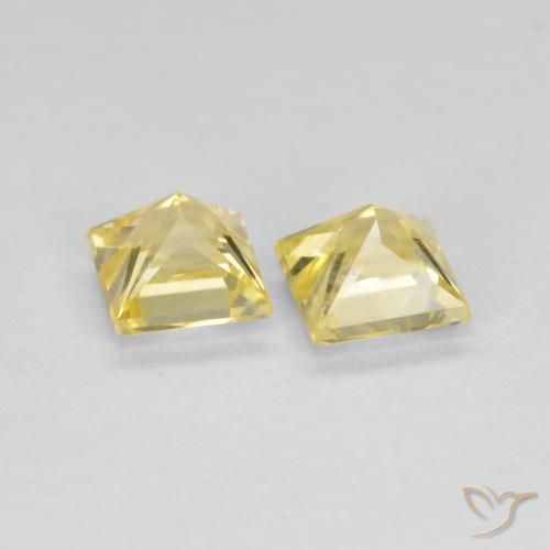 Sapphire Gemstones in 3.9 x 3.8 mm Size for Sale, Sapphire Stones in Tuscany Yellow Color