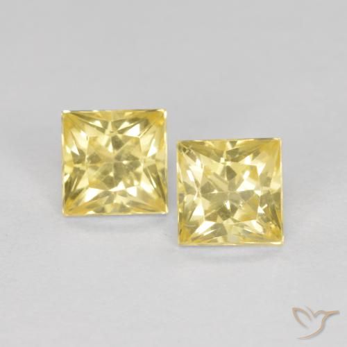 0.63ctw Natural Tuscany Yellow Sapphire, Square, VS