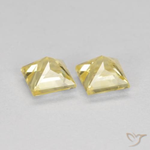 Sapphire Gemstones in 3.4 x 3.5 mm Size for Sale, Sapphire Stones in Tuscany Yellow Color