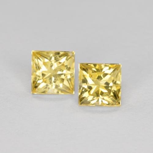 Medium Yellow Saphir Edelstein - 0.3ct Prinzess-Schliff (ID: 562124)