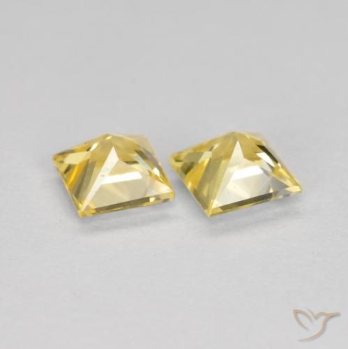 Sapphire Gemstones in 3.3 x 3.3 mm Size for Sale, Sapphire Stones in Tuscany Yellow Color