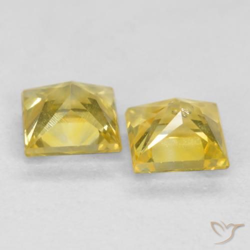 Sapphire Gemstones in 3.4 x 3.4 mm Size for Sale, Sapphire Stones in Tuscany Yellow Color