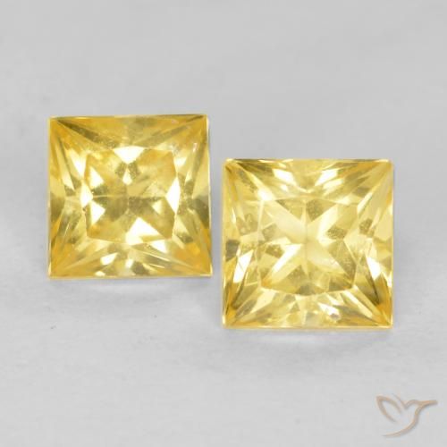 0.65ctw Natural Tuscany Yellow Sapphire, Square, VS