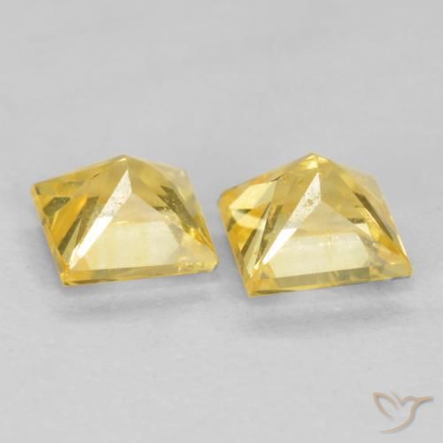 Sapphire Gemstones in 3.5 x 3.5 mm Size for Sale, Sapphire Stones in Tuscany Yellow Color