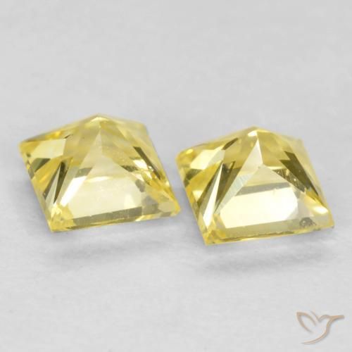 Sapphire Gemstones in 3.4 x 3.3 mm Size for Sale, Sapphire Stones in Tuscany Yellow Color