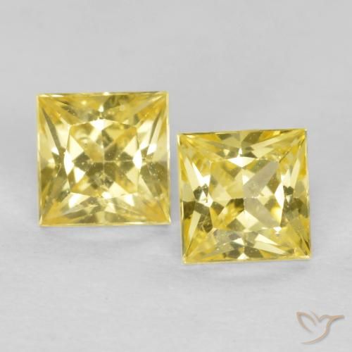 0.62ctw Natural Tuscany Yellow Sapphire, Square, VS