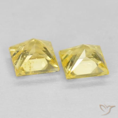 Sapphire Gemstones in 3.5 x 3.5 mm Size for Sale, Sapphire Stones in Tuscany Yellow Color