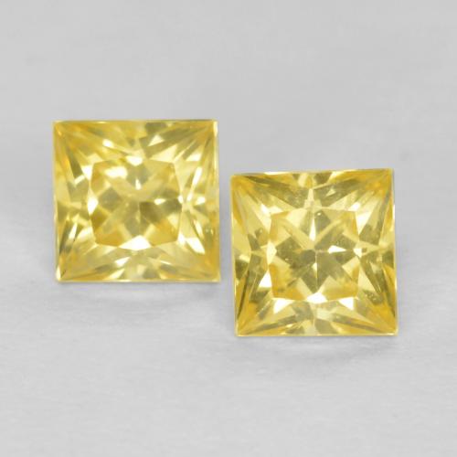 Medium-Light Yellow Sapphire Gem - 0.3ct Princess-Cut (ID: 562645)