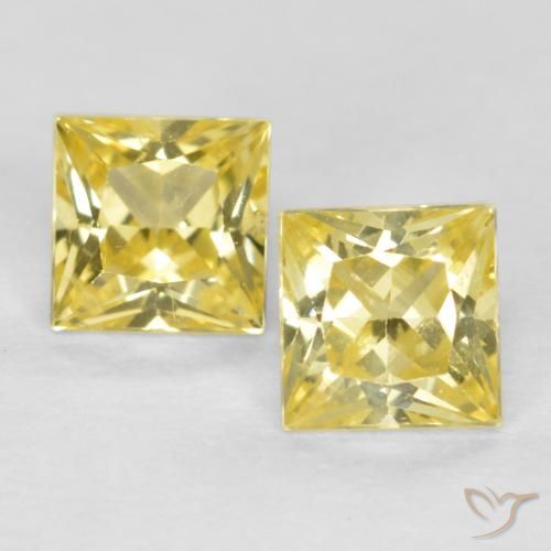 0.54ctw Natural Tuscany Yellow Sapphire, Square, VS