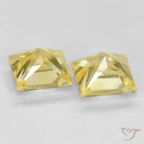 Sapphire Gemstones in 3.4 x 3.4 mm Size for Sale, Sapphire Stones in Tuscany Yellow Color