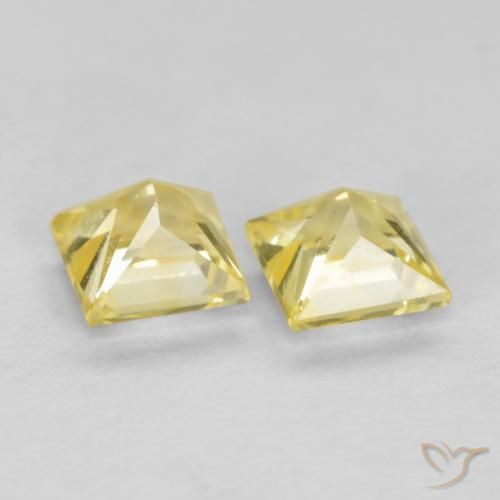 Sapphire Gemstones in 3.3 x 3.2 mm Size for Sale, Sapphire Stones in Tuscany Yellow Color