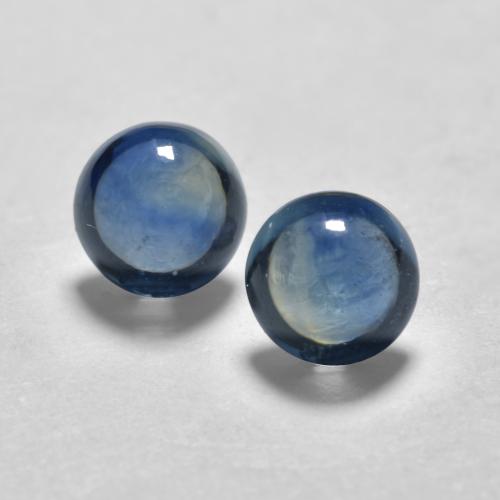 Navy Blue Sapphire Gem - 0.5ct Round Cabochon (ID: 562792)