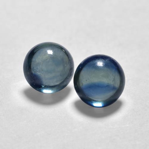 Midnight Blue Sapphire Gem - 0.6ct Round Cabochon (ID: 562794)