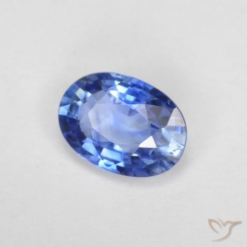0.54 ct Blue Sapphire Stone, Natural Sapphire in Oval Facet Shape for Sale